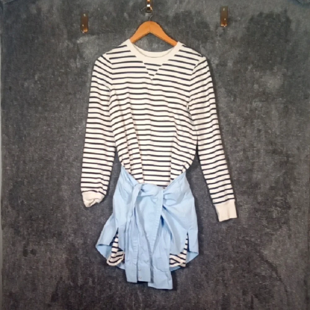 Veronica Beard Lazlo Tie Waist Cotton Mini Dress Striped Festival Preppy Womens - Picture 2 of 9